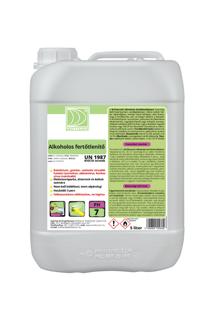Brilliance® Alkoholos fertőtlenítő 5 liter - Aracid